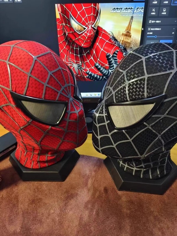 Spiderman 1:1 Tobey Maguire Hood Mask 3D Headwear Adult Wearable Red/BL Gifts gallery