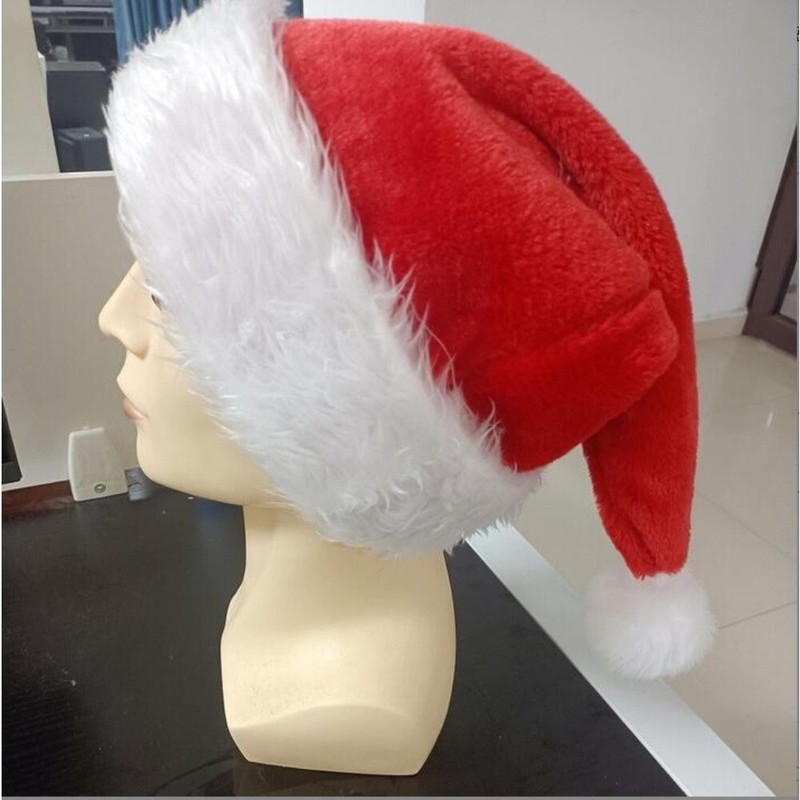 Christmas Santa Claus Cap Adult Christmas Holiday Hat Thickened Santa Claus Hat gallery
