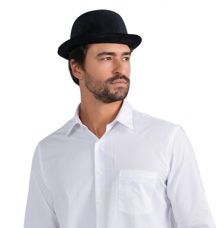 Dress-Up-America Derby Hat - Derby Bowler Hat for Men - Black Bowler Hat Costume gallery