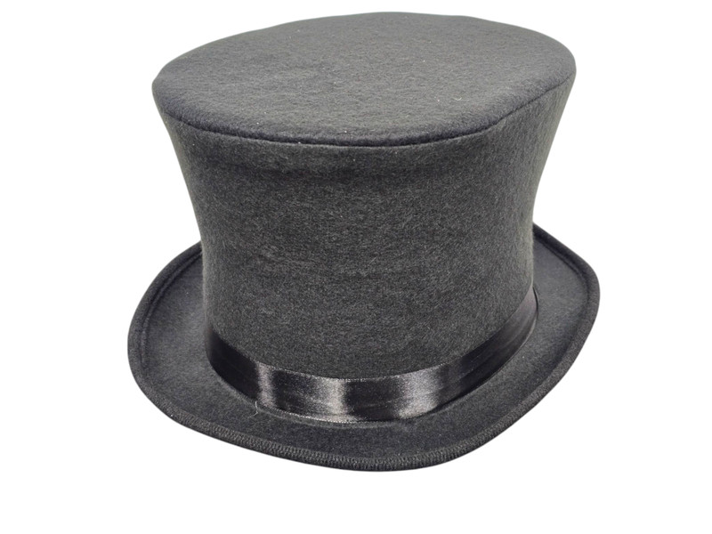 Mens Black Top Hat Tophat Topper Coachman One Size Elastic Adjustable Rocker USA gallery