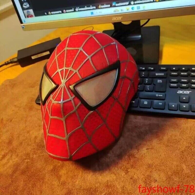 Spiderman 1:1 Tobey Maguire Hood Mask 3D Headwear Adult Wearable Red/BL Gifts gallery