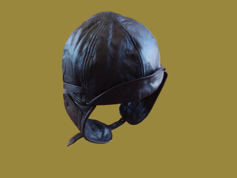 LEATHER AVIATOR HELMET CAP WWII GERMAN BLACK NEW REPRODUCTION gallery