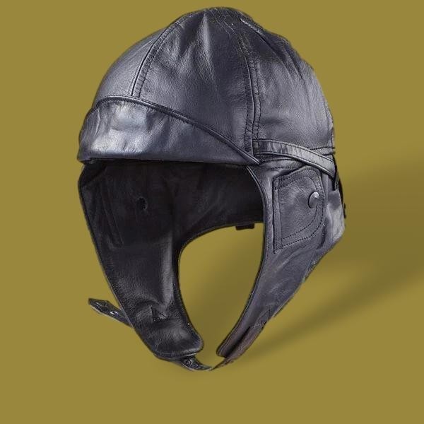 LEATHER AVIATOR HELMET CAP WWII GERMAN BLACK NEW REPRODUCTION gallery