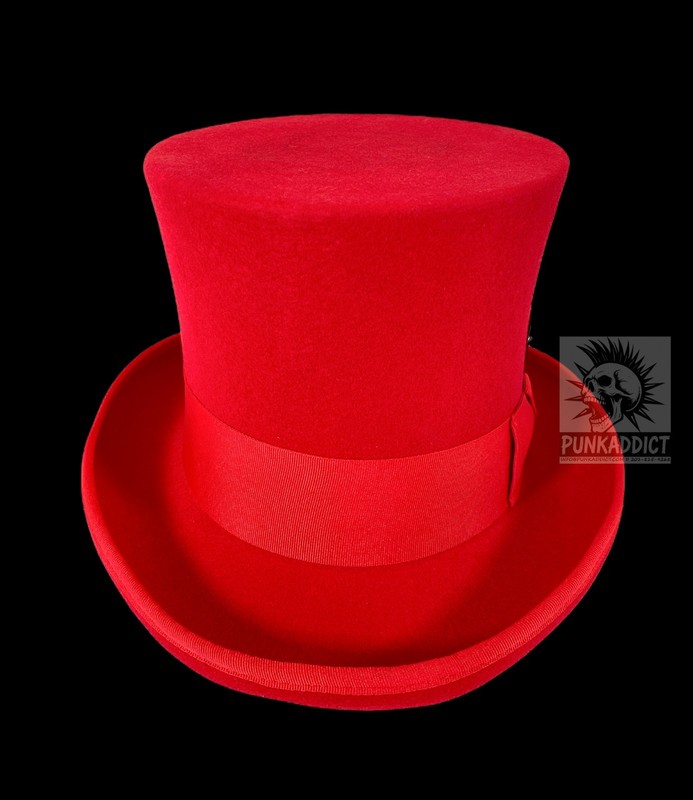 Gray Top Hat Wool Felt Victorian Slash Mad Hatter Steampunk Rock Star gallery