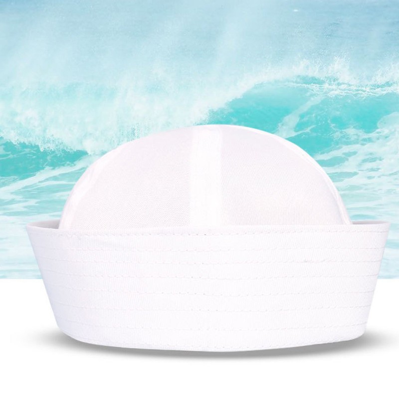 WHITE NAVY SAILOR HAT POPEYE GILLIGAN DOUGHBOY CHILD ADULT COSTUME ACCESSORY gallery