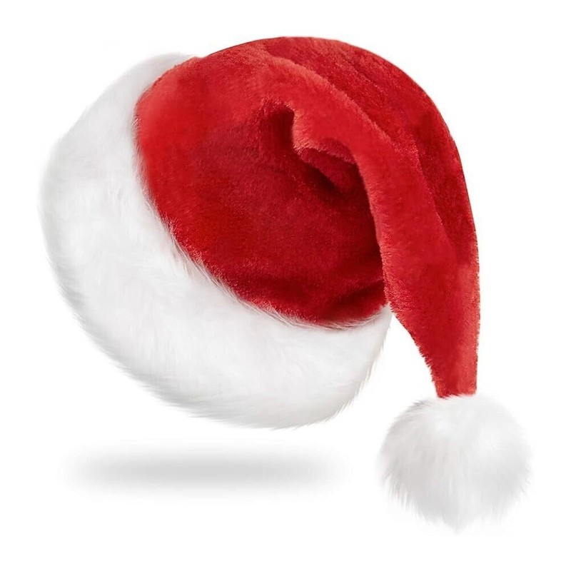 Christmas Santa Claus Cap Adult Christmas Holiday Hat Thickened Santa Claus Hat gallery
