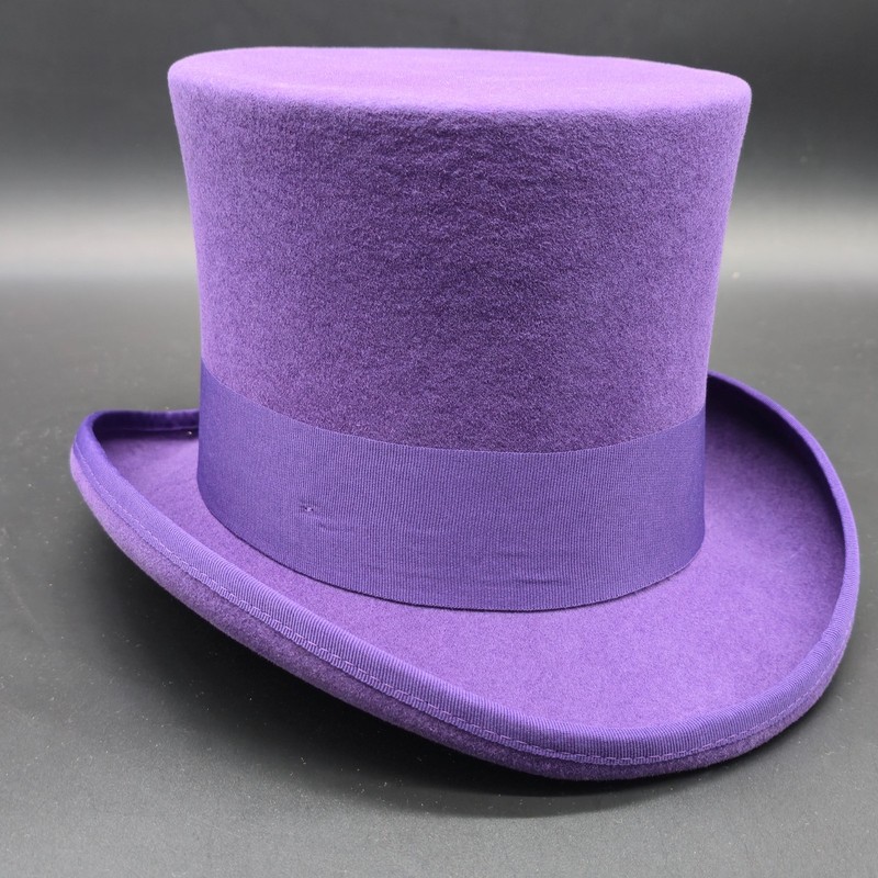 Gray Top Hat Wool Felt Victorian Slash Mad Hatter Steampunk Rock Star gallery