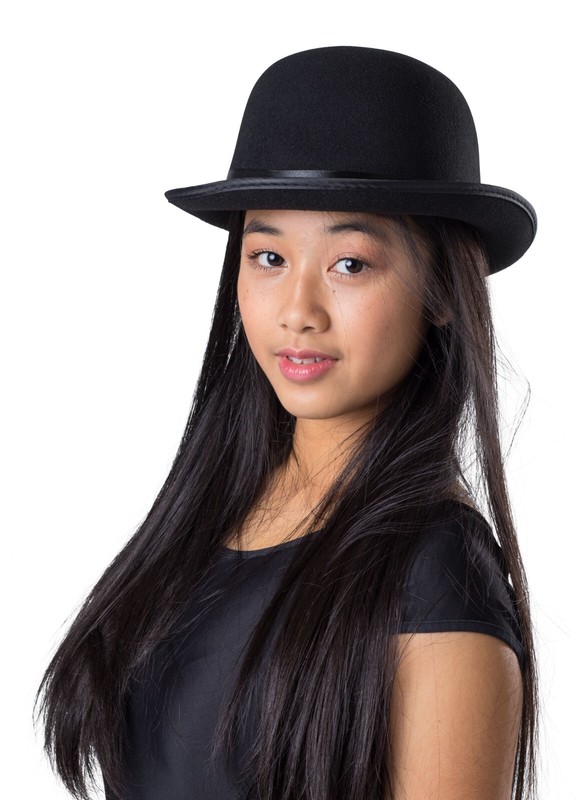 Dress-Up-America Derby Hat - Derby Bowler Hat for Men - Black Bowler Hat Costume gallery