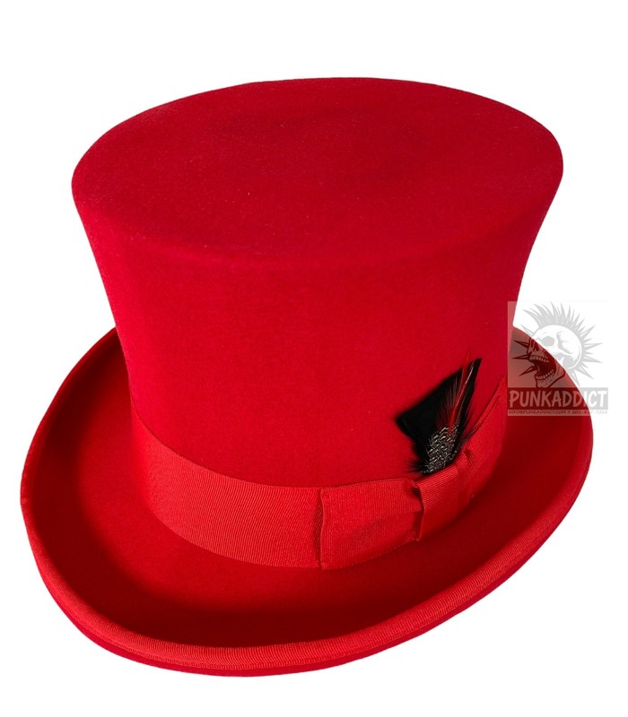 Gray Top Hat Wool Felt Victorian Slash Mad Hatter Steampunk Rock Star gallery