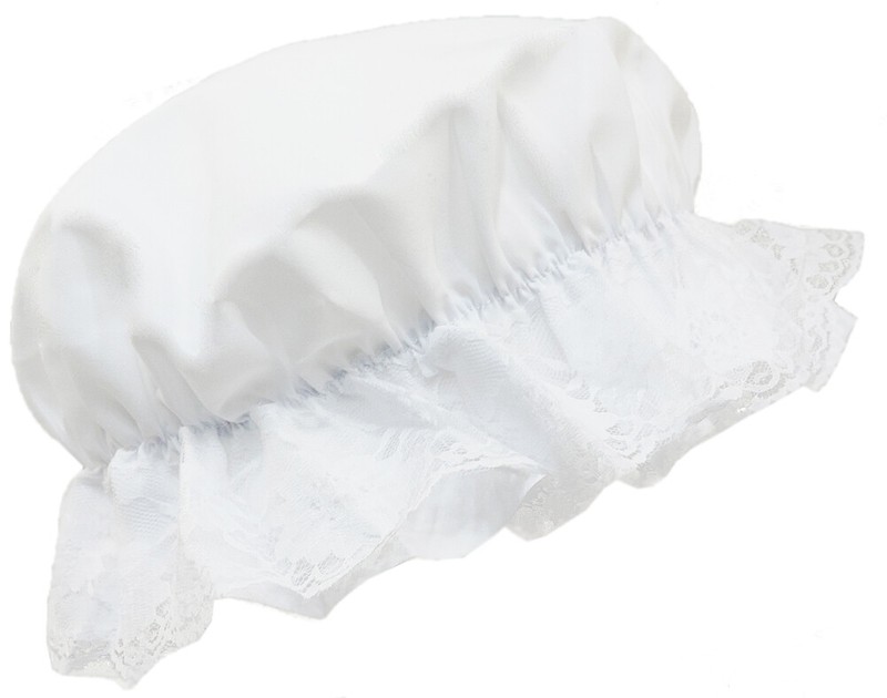 1700’S Style White Colonial Mob Maid Hat Cap Costume Bonnet Lady Wench