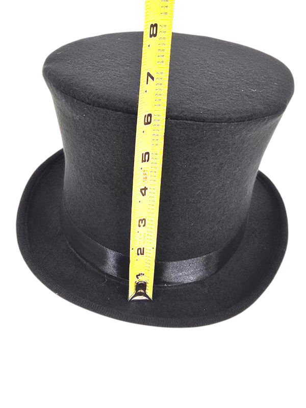 Mens Black Top Hat Tophat Topper Coachman One Size Elastic Adjustable Rocker USA gallery
