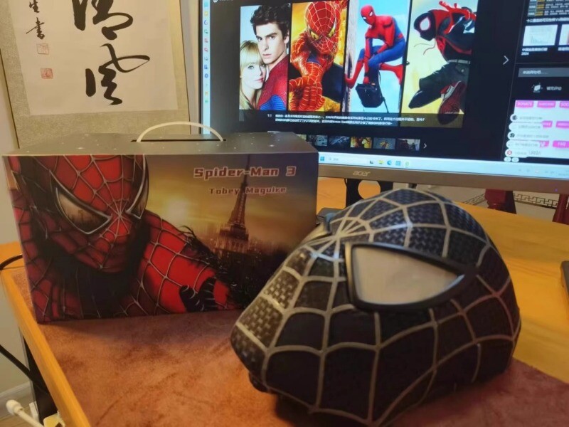 Spiderman 1:1 Tobey Maguire Hood Mask 3D Headwear Adult Wearable Red/BL Gifts gallery