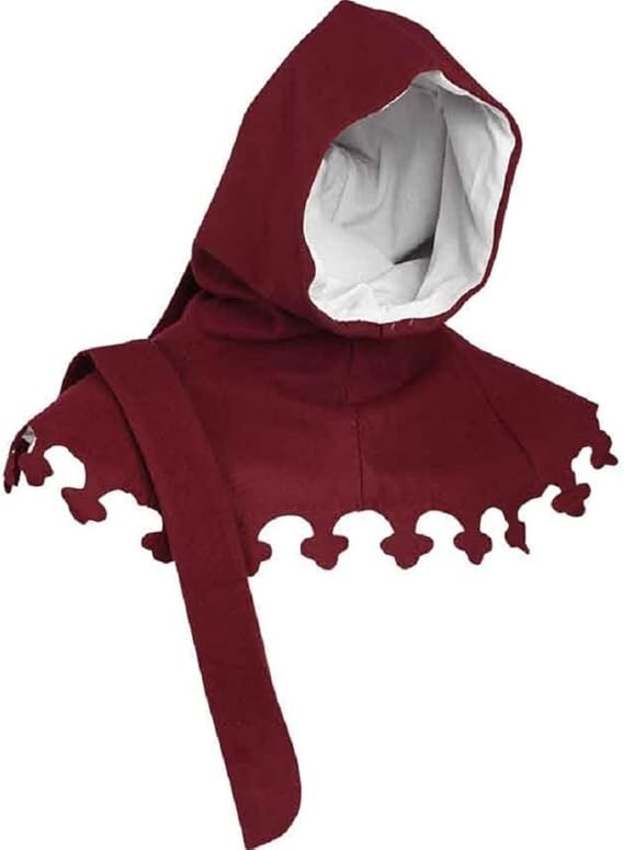 Medieval Knight Liripipe Hood With Bottom Design Cap Style Headwear FOR HELLOWEN