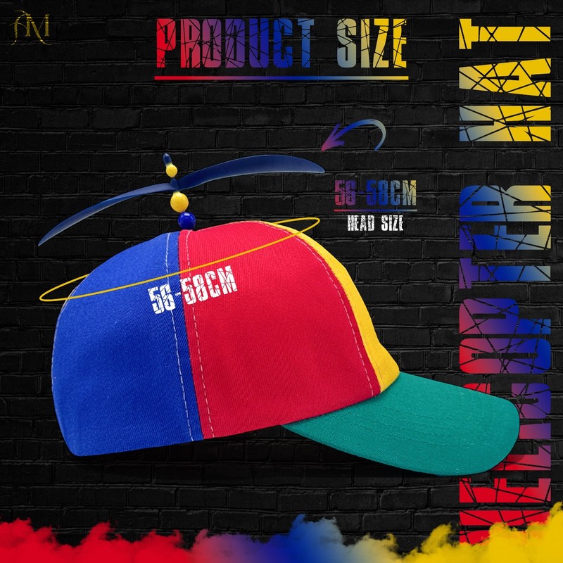 Adult Unisex Rainbow Spinning Helicopter Hat Fancy Dress Baseball Propeller Cap gallery