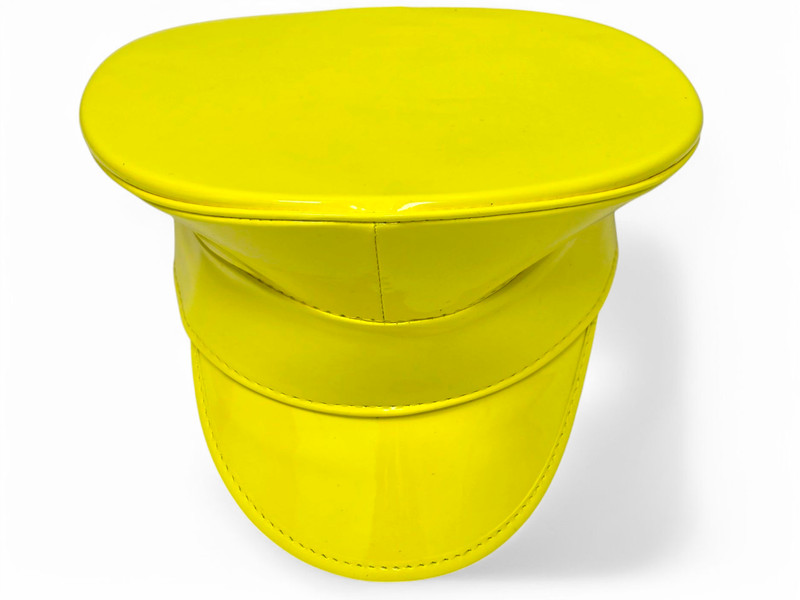 Neon Women Men Shiny Laser Patent Leather Hat Police Cos Captain Cap Clubwear gallery