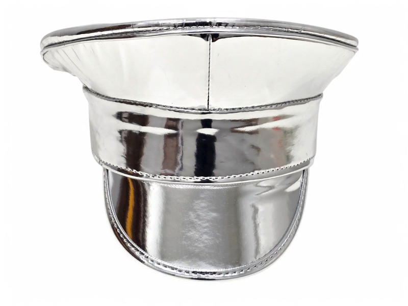 Neon Women Men Shiny Laser Patent Leather Hat Police Cos Captain Cap Clubwear gallery