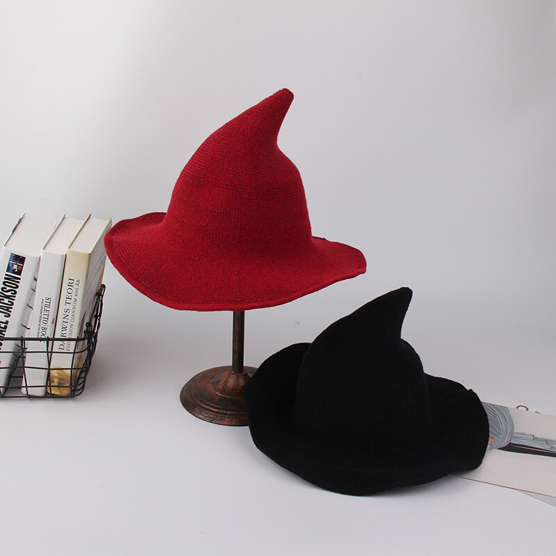 Halloween Creative Wizard Hat Black Velvet Hat Unisex Adult Costume Accessory gallery