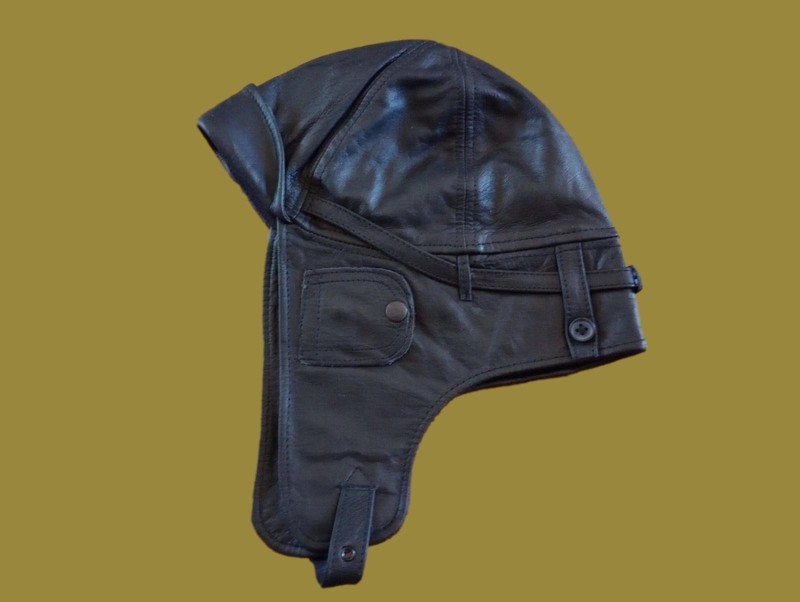 LEATHER AVIATOR HELMET CAP WWII GERMAN BLACK NEW REPRODUCTION gallery