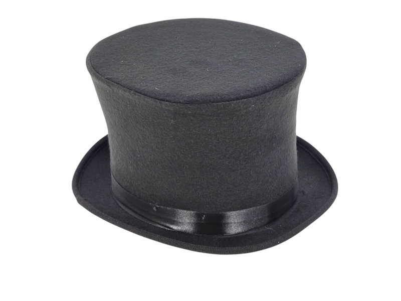 Mens Black Top Hat Tophat Topper Coachman One Size Elastic Adjustable Rocker USA gallery