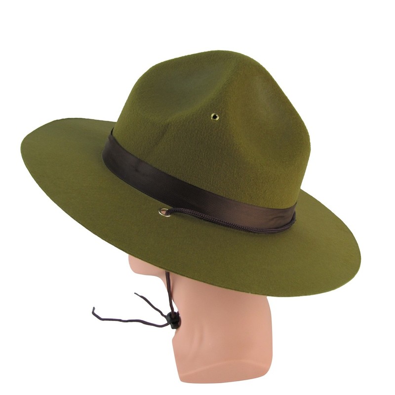 Olive Green Park Forest Ranger Hat Outdoor Cap Adult Trooper Costume Accessory gallery