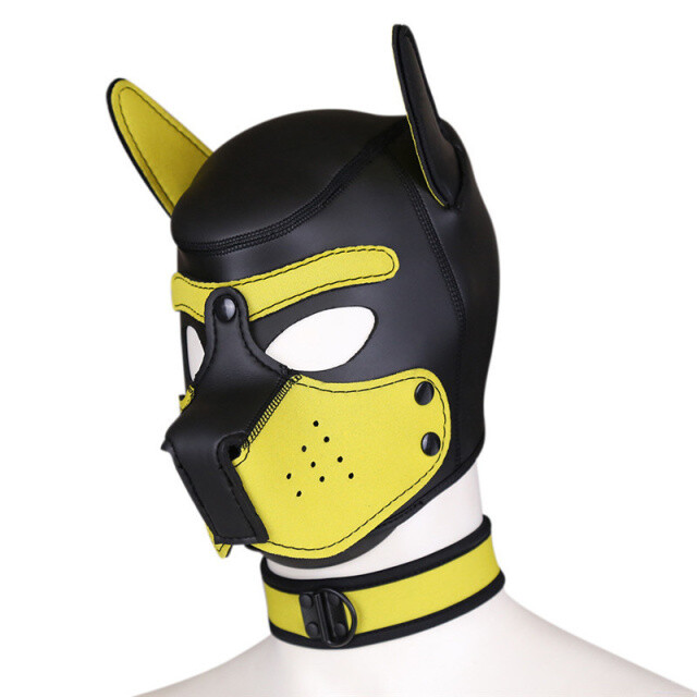 Neoprene Puppy Hood Role Play Dog Mask Puppy Cosplay Full Head with Neck Cover gallery