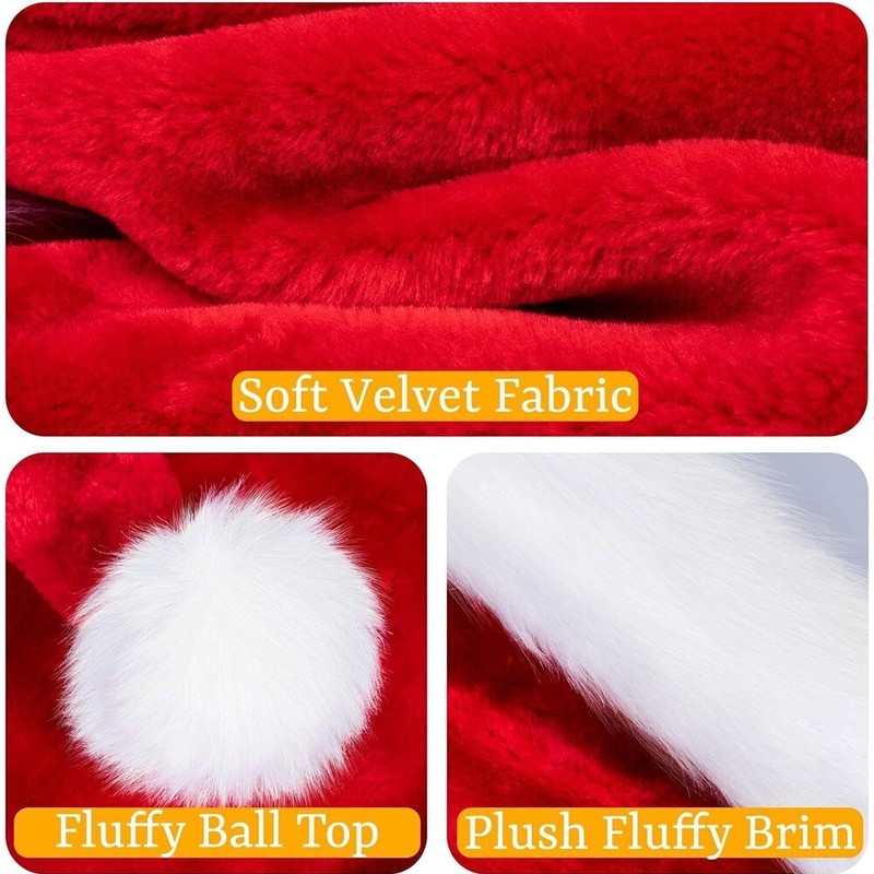 Christmas Santa Claus Cap Adult Christmas Holiday Hat Thickened Santa Claus Hat gallery