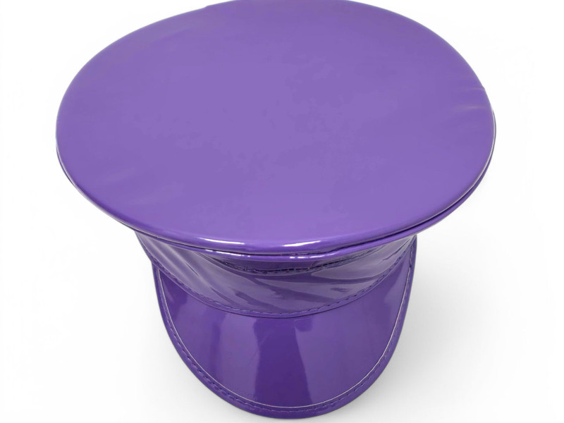 Neon Women Men Shiny Laser Patent Leather Hat Police Cos Captain Cap Clubwear gallery