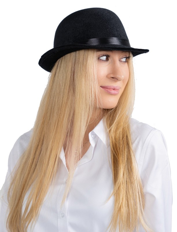Dress-Up-America Derby Hat - Derby Bowler Hat for Men - Black Bowler Hat Costume gallery