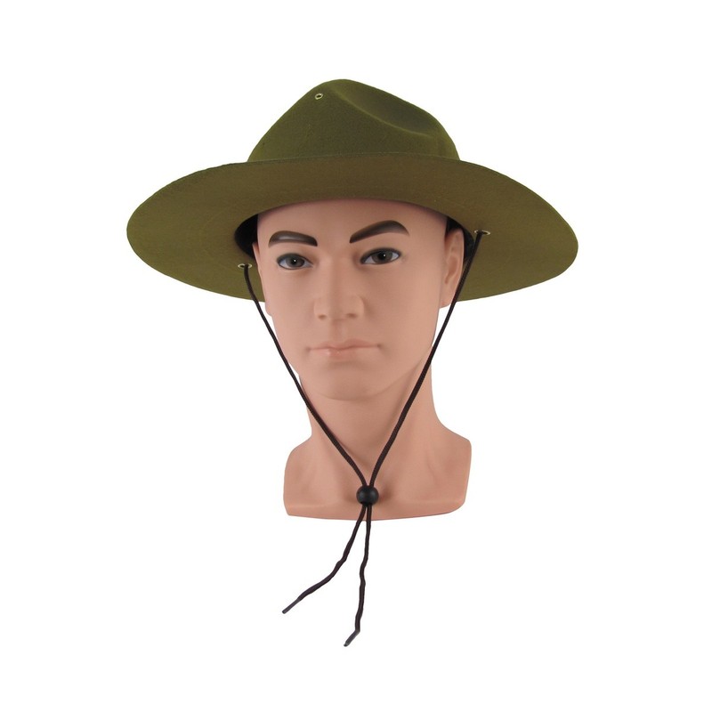 Olive Green Park Forest Ranger Hat Outdoor Cap Adult Trooper Costume Accessory gallery