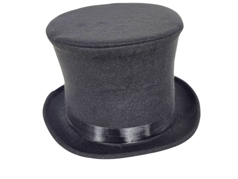 Mens Black Top Hat Tophat Topper Coachman One Size Elastic Adjustable Rocker USA gallery