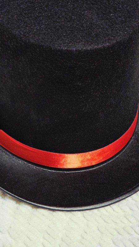 Black Felt Top Hat With Red Satin Band Cosplay Steampunk New Year Costume gallery