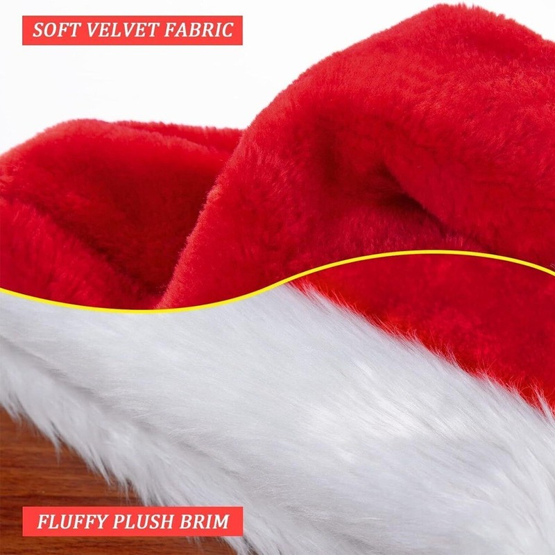 Christmas Santa Claus Cap Adult Christmas Holiday Hat Thickened Santa Claus Hat gallery