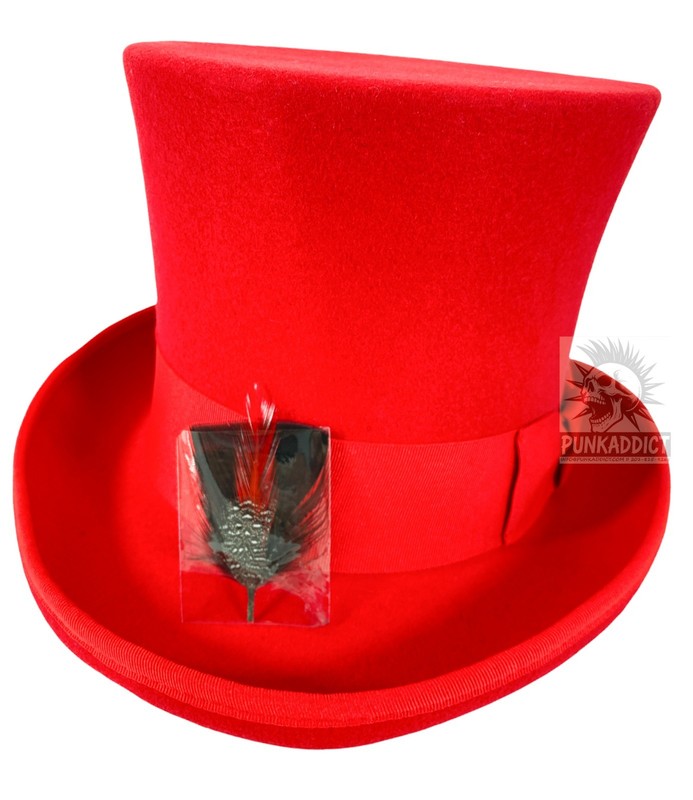 Gray Top Hat Wool Felt Victorian Slash Mad Hatter Steampunk Rock Star gallery