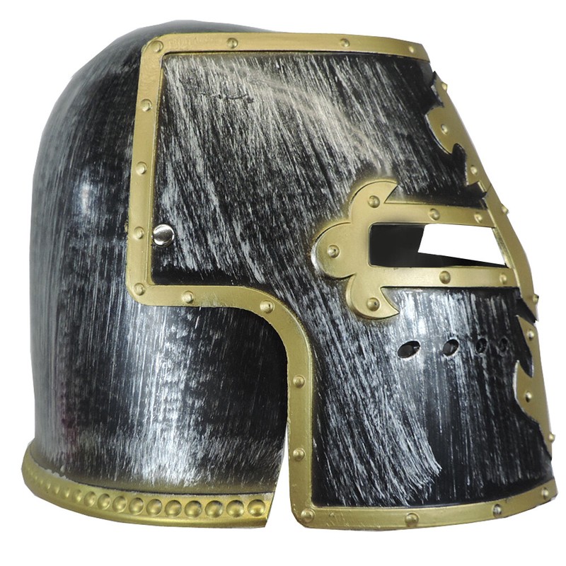 Adult Knight Crusader Templar Costume Helmet w/ Moving Visor gallery