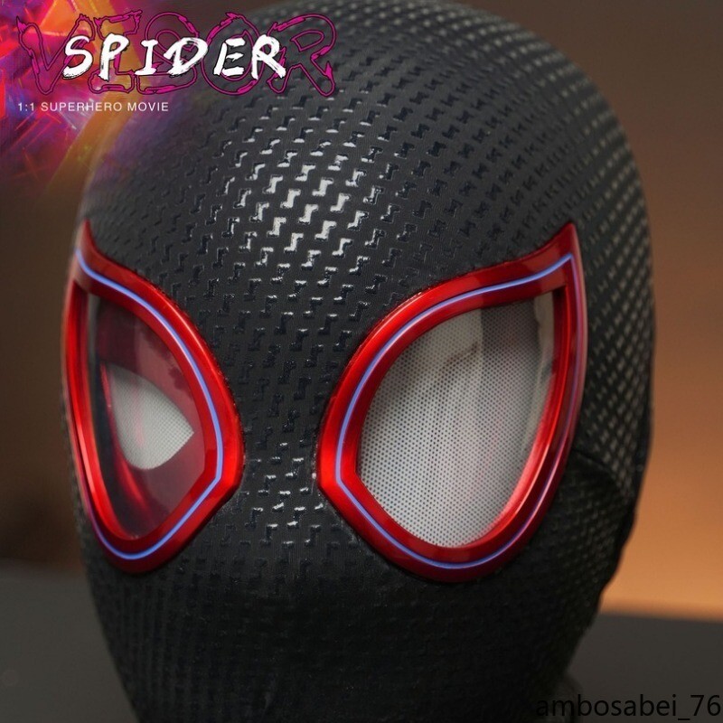 Spiderman Miles AUTO Light-up Eyes Mask Ring Remote Control Wink Gifts US Spot gallery