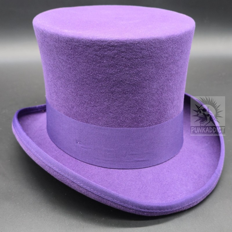 Gray Top Hat Wool Felt Victorian Slash Mad Hatter Steampunk Rock Star gallery